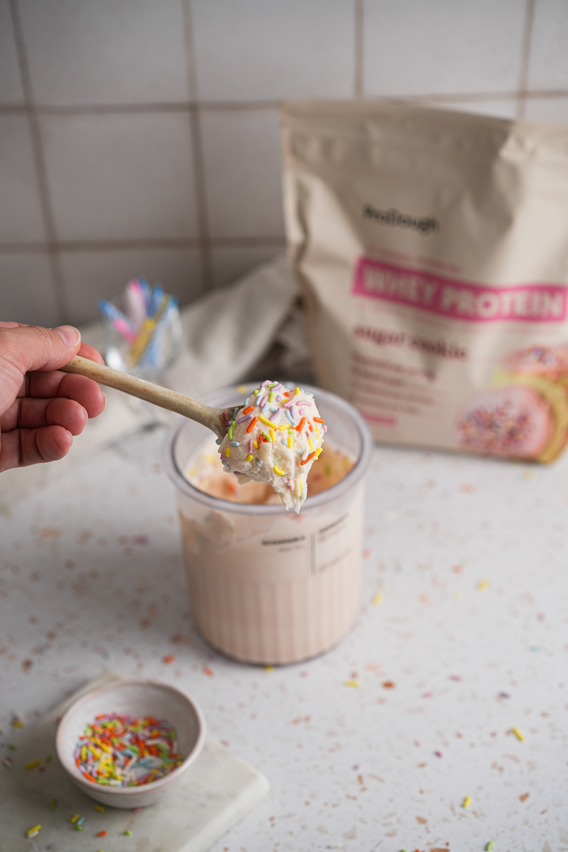 Cake Batter Protein Ice Cream Ninja Creami ProDough Protein