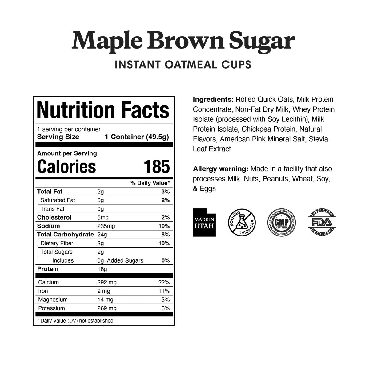Protein Oatmeal Quick Cups Monthly Subscriptions - 12pk - ProDough Protein Bakeshop