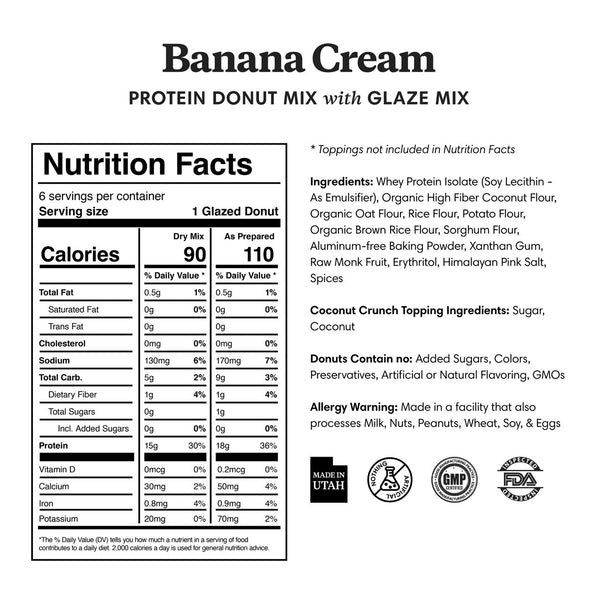 Nutrition info for Banana Cream Donut mix