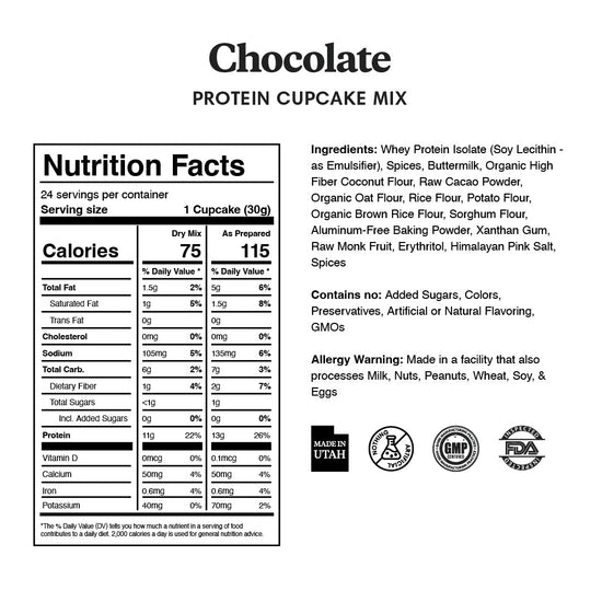 Chocolate Cupcake Mix - ProDough Protein Bakeshop