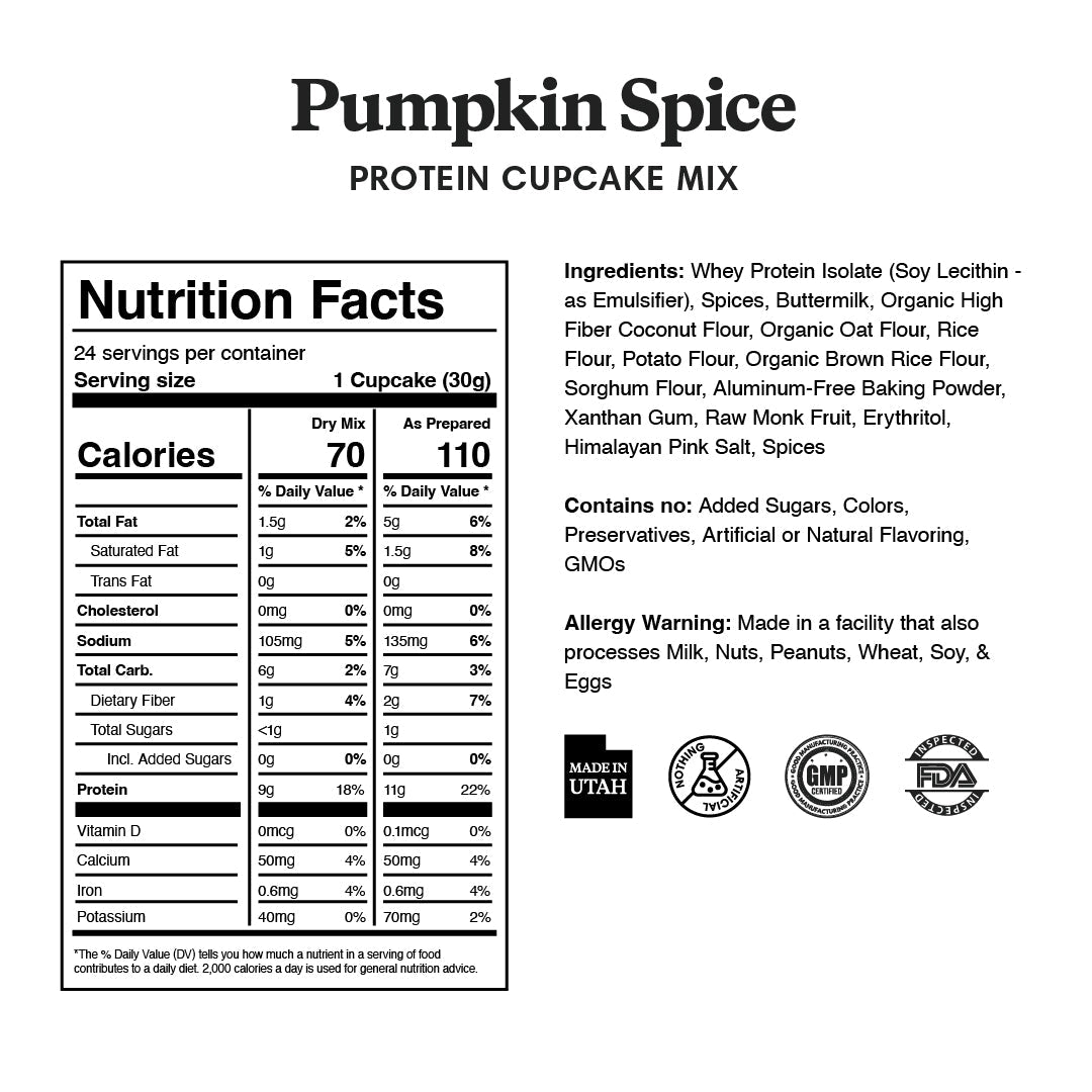 Pumpkin Spice Protein Cupcake Mix - ProDough Protein Bakeshop
