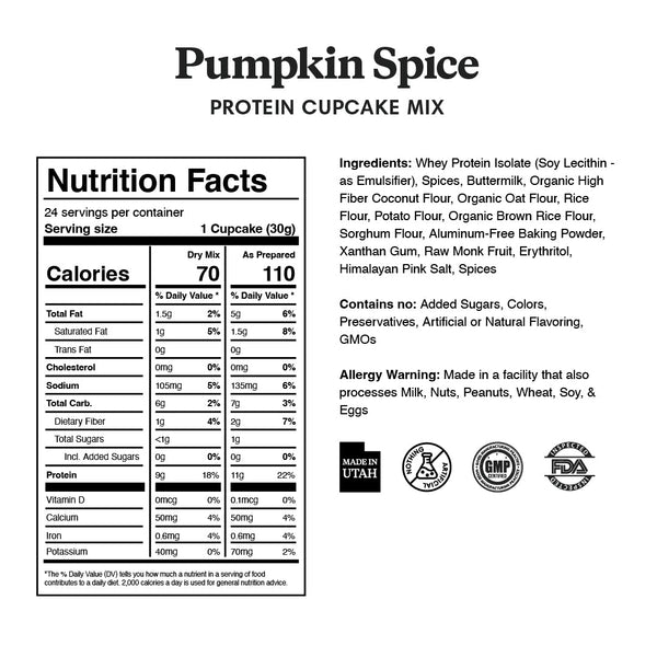 Pumpkin Spice Protein Cupcake Mix - ProDough Protein Bakeshop