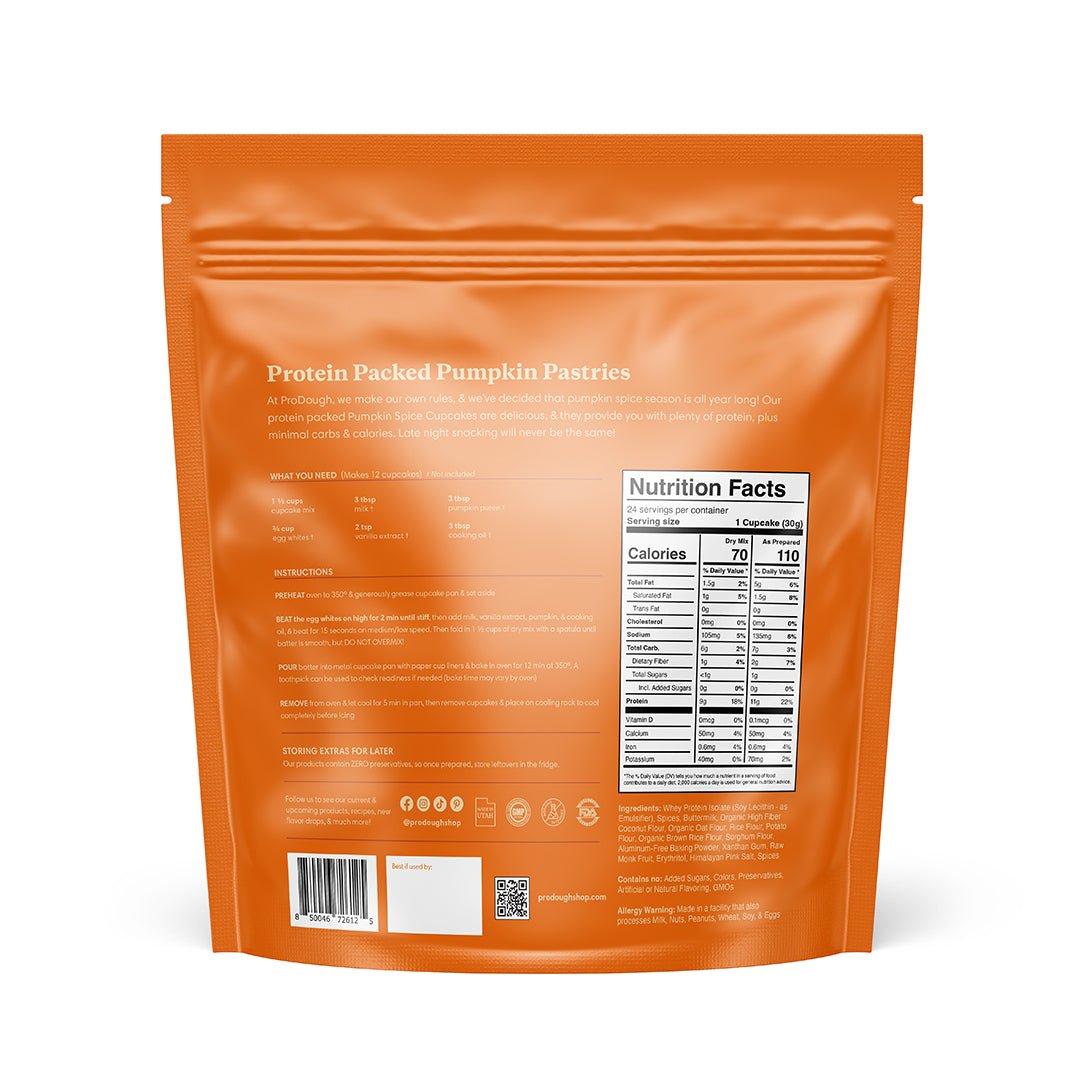 Pumpkin Spice Protein Cupcake Mix - ProDough Protein Bakeshop