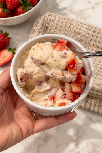 Fluffy Strawberry Shortcake Yogurt Bowl