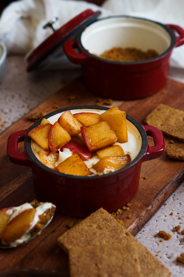 No Bake Apple Pie Protein Cheesecake