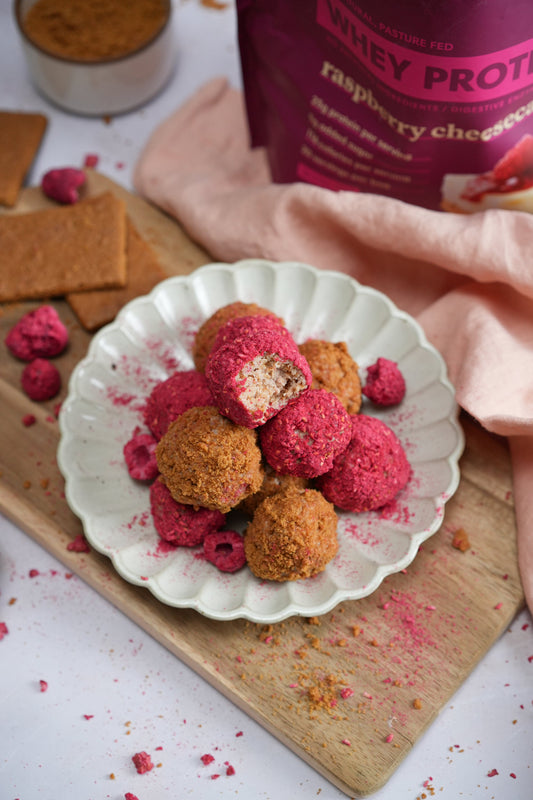 Raspberry Cheesecake Protein Balls