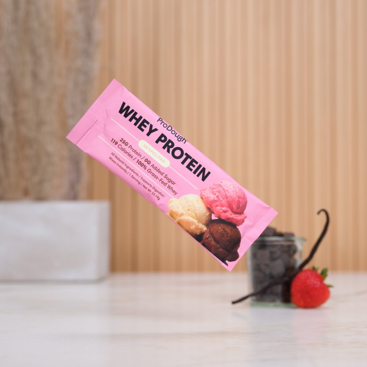 Whey Protein Powder - Single Serving Sample Stick Packs - ProDough Protein Bakeshop