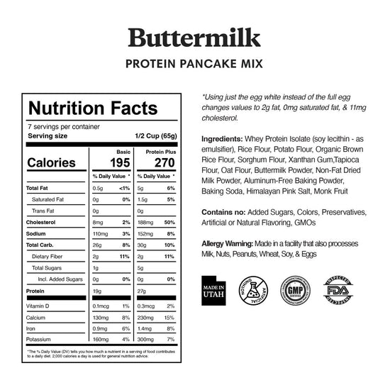 Buttermilk Protein Pancake & Waffle Mix - ProDough Protein Bakeshop