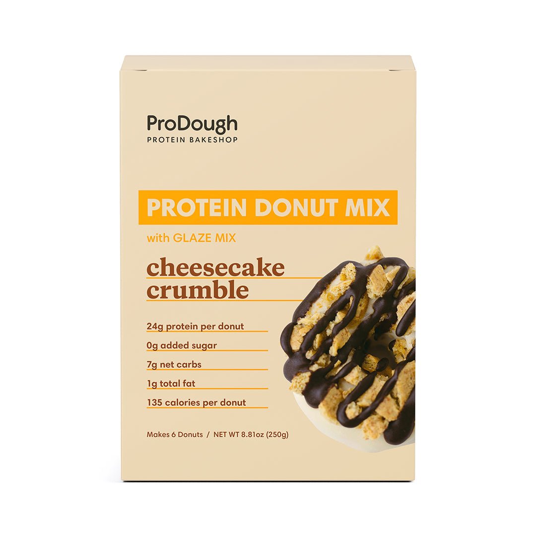 Front of Cheesecake Crumble Donut Mix box