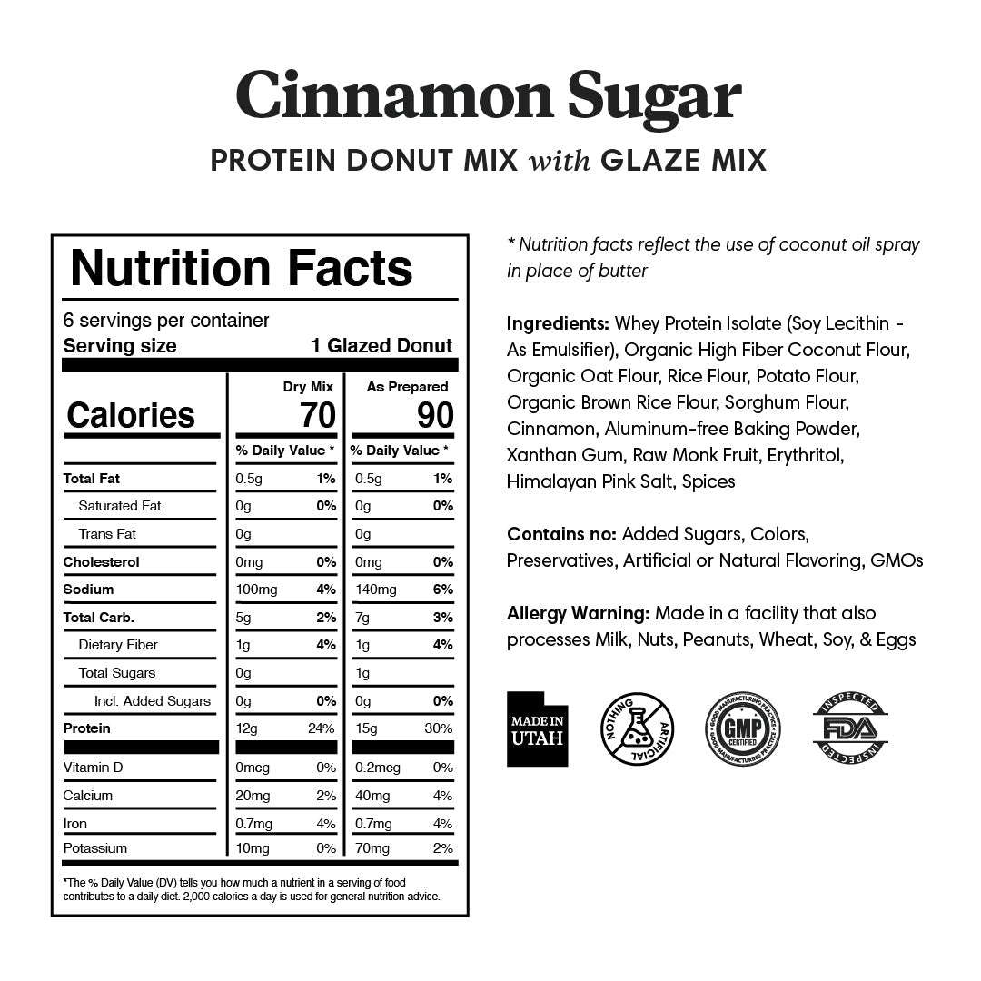 Nutrition info for Cinnamon Sugar Donut Mix