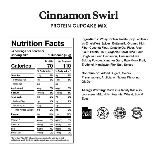 Cinnamon Swirl Cupcake Mix - ProDough Protein Bakeshop