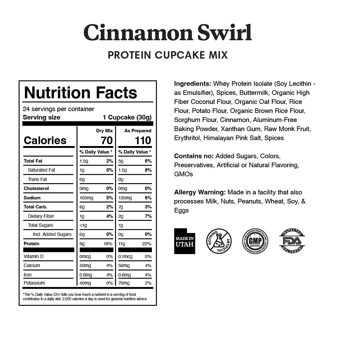 Cinnamon Swirl Cupcake Mix - ProDough Protein Bakeshop