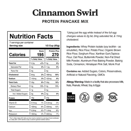 Cinnamon Swirl Protein Pancake & Waffle Mix - ProDough Protein Bakeshop