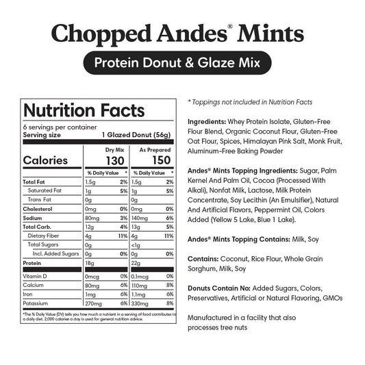 Nutrition info for Andes Protein Donut Mix