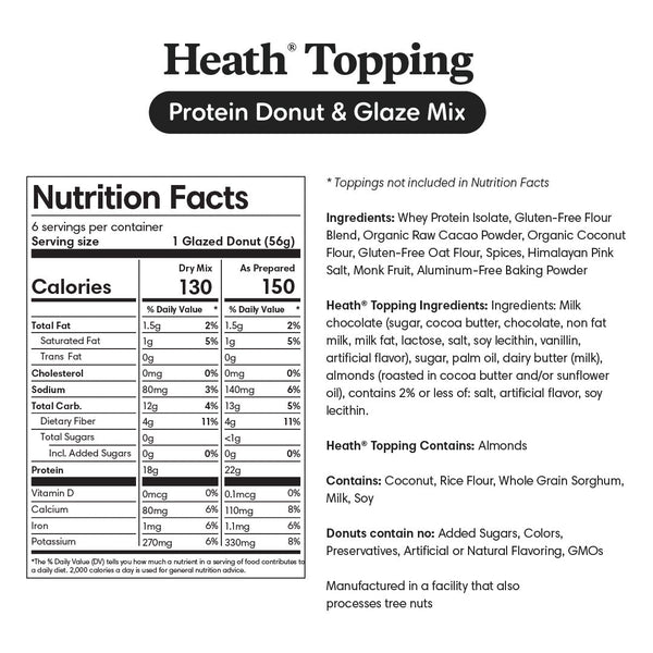 Nutrition info for Heath Protein Donut Mix