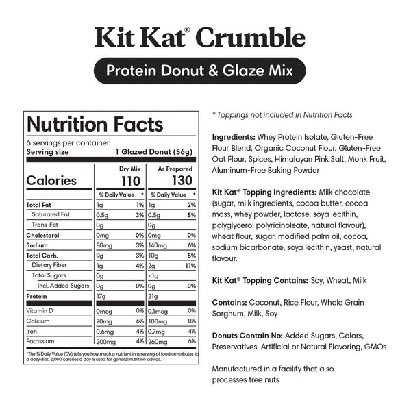 Nutrition info for KitKat Protein Donut Mix