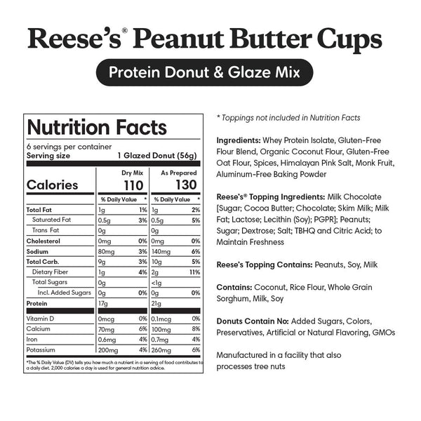Nutrition info for Reese's Protein Donut Mix