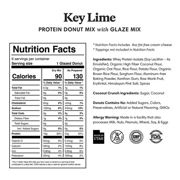 Nutrition info for Key Lime Protein Donut Mix