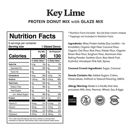 Nutrition info for Key Lime Protein Donut Mix