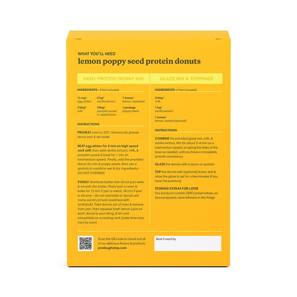 Lemon Poppy Seed Protein Donut Mix - Back of box