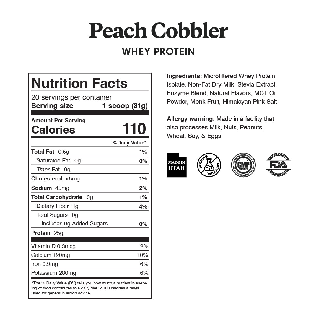 Peach Cobbler Protein Powder - ProDough Protein Bakeshop