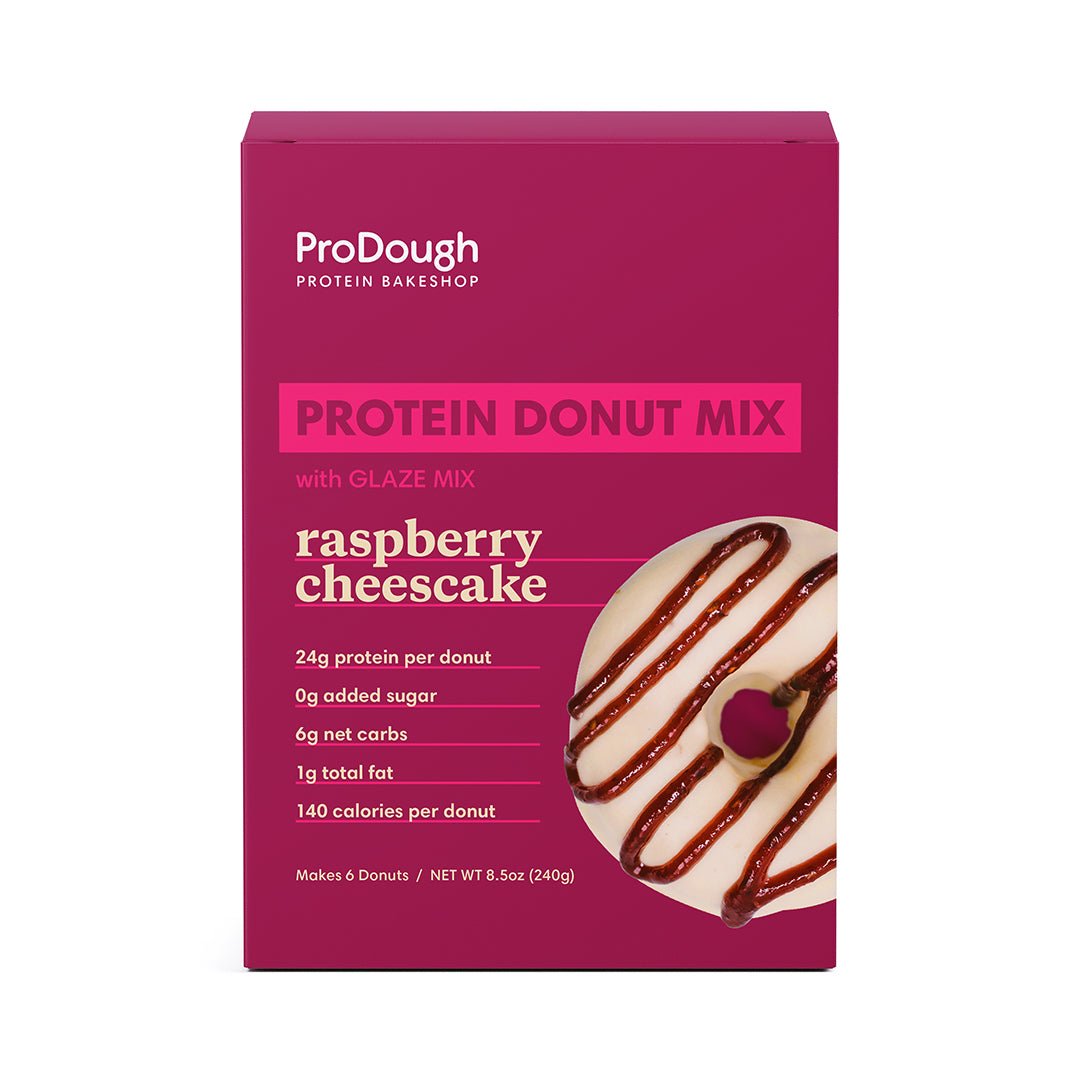 Raspberry Cheesecake Protein Donut Mix - ProDough Protein Bakeshop - front of box