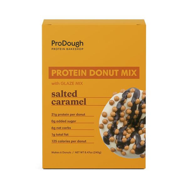 Salted Caramel Protein Donut Mix - ProDough Protein Bakeshop - front of box