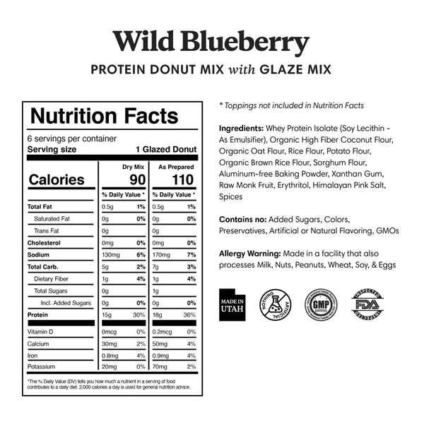 Wild Blueberry Protein Donut Mix - ProDough Protein Bakeshop